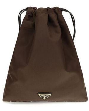 Prada Polyamide Clutch Bag - Brown