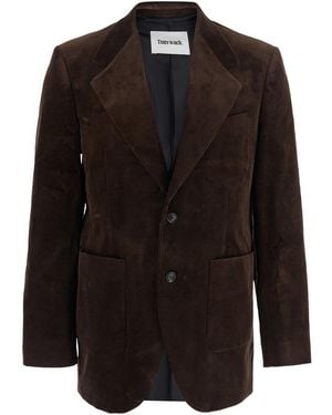 Tonywack Single-Breasted Corduroy Tailored Jacket Cotton - Black