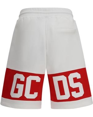 Gcds Band Logo Sweat Shorts Cotton Bermuda - White