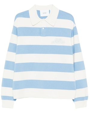 Axel Arigato Striped Polo Jumper With Logo Detail Cotton: 50. Shirts - Blue