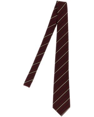 Saint Laurent Striped Tie - Purple