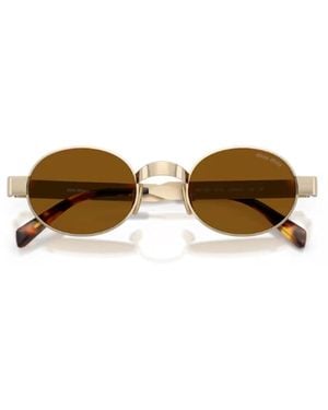 Miu Miu Miu B51S Metallo Occhiali Da Sole - Brown