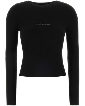 Alexander Wang Stretch Nylon T-Shirt - Black