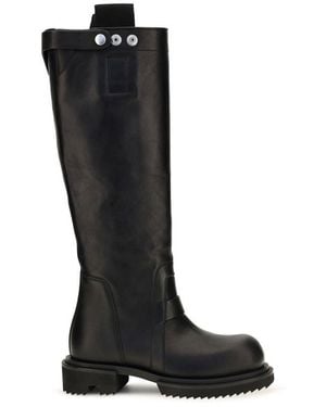 Rick Owens Calf Leather Bos Taurus Rain Boots - Black