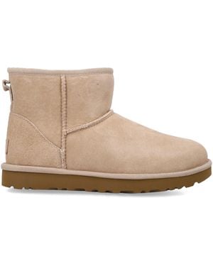 UGG Classic Mini Ii Suede Boots With Shearling Lining Upper - Natural