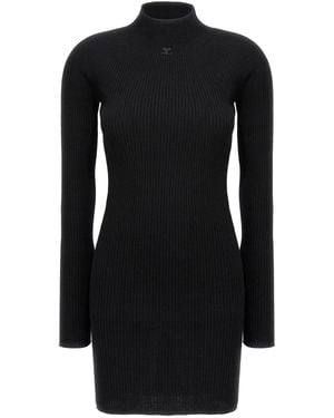 Courreges Solar Light Ribbed Knit Jumper - Black