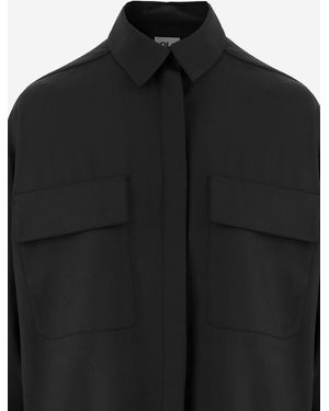 Ql2 Shirt Wool-Blend Stretch Virgin Wool - Black
