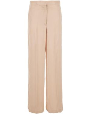 Jucca Pants With Hidden Front Closure And Side Pockets - Natural