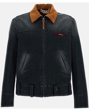Marni Cotton Canvas Jacket - Blue