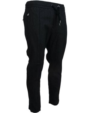 Dolce & Gabbana Cotton Tapered Denim Trousers - Black