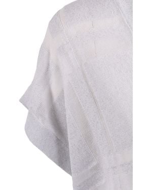 Peserico Knitted Jumper Linen Cotton Viscose Metal Crewneck - Grey