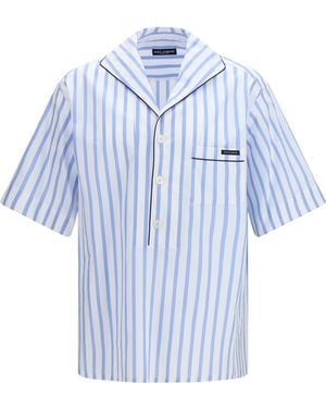 Dolce & Gabbana Short-Sleeve Striped Shirt - Blue
