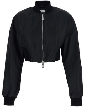 Sportmax Crop Jacket Tech Fabric Polyamide Coat - Black