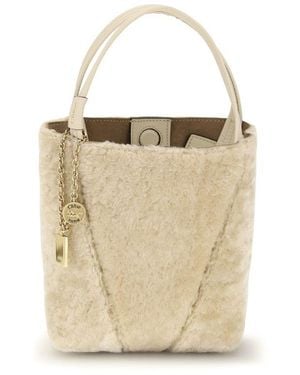 Chloé Chloé Spin Calfskin Leather Bucket Bag - Natural