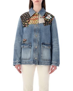 Valentino Garavani Patchwork Denim Jacket Cotton - Blue