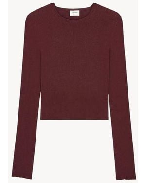 Saint Laurent Saint Laurent Ribbed Knit Sweater - Purple