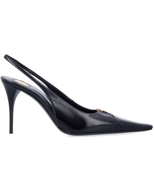Saint Laurent Babylone Breteuil Slingback Court Shoes - Blue