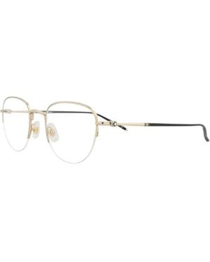 Montblanc Montblanc Eyeglasses Square Semi Rim, Frame And Clear Demo Lens Lens Mb0129O004 - Metallic