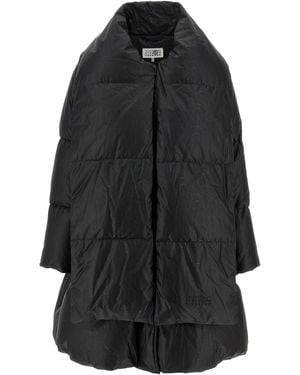 MM6 by Maison Margiela Scarf Down Jacket Viscose Jacket, Parka, Casual - Black