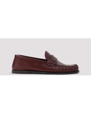 Saint Laurent Leather Loafers - Red