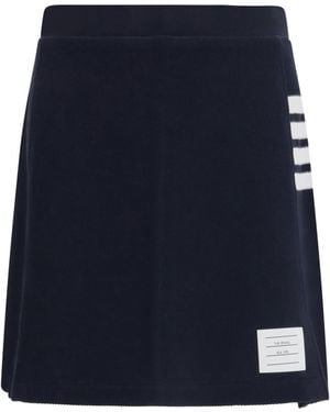 Thom Browne 4-Bar Piqué Mini Skirt Cotton - Blue