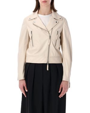 S.w.o.r.d 6.6.44 Sword Classic Biker Leather Jacket - Natural