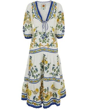 FARM Rio Maxi V-Neck Dress - White
