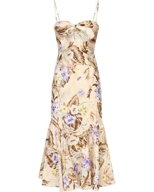 Zimmermann Coco Midi Dress - Metallic