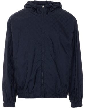 Gucci Gg Nylon Zip Jacket - Blue