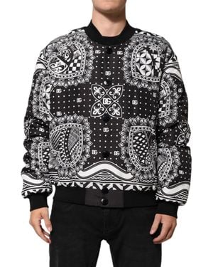 Dolce & Gabbana Dolce & Gabbana Bandana-Print Polyester Bomber Jacket - Black