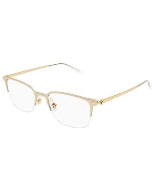 Montblanc Eyeglasses Rectangle Semi Rim, Frame And Clear Demo Lenses Lens Mb0234Ok001 - Metallic