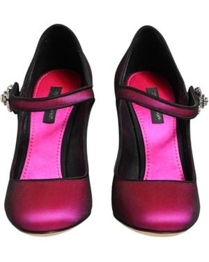 Dolce & Gabbana Strass Mary Janes Heels Pumps Shoes 07+Pa+Se+Vi - Pink
