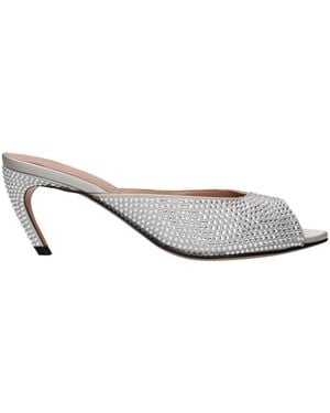 The Attico Ada Sandals Satin - Metallic