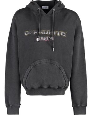 Off-White c/o Virgil Abloh Logo Print Hoodie Cotton Jumpers - Black
