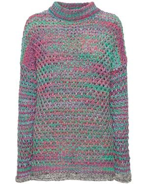 The Attico Round Neck Jumper With Long Sleeves - Grey