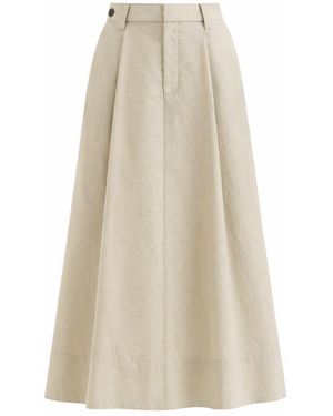 Brunello Cucinelli Cotton Poplin Tailored Skirt - White