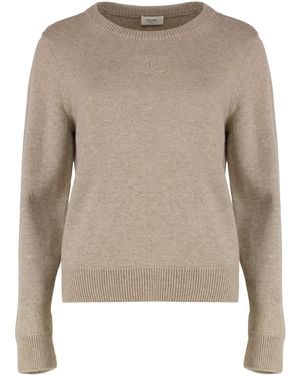Celine Crew Neck Cashmere Jumper - Natural