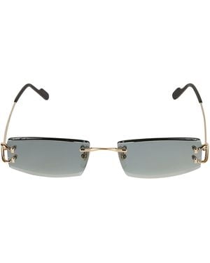 Cartier Rectangle Rimless Sunglasses - Metallic