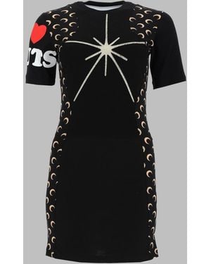 Marine Serre Mini Dress Upcycled Cotton - Black