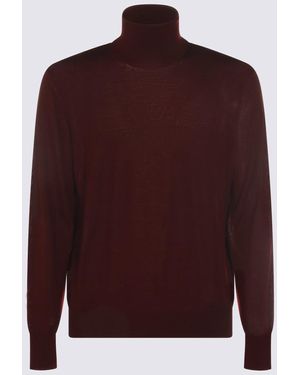 Saint Laurent Bordeaux Wool Knitwear - Red