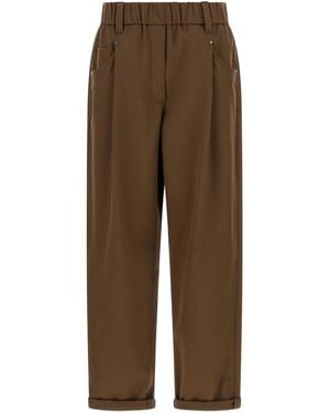 Brunello Cucinelli Cotton Casual Trousers - Brown