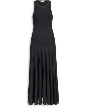 Maison AlaïA Robe Midi Plissée En Mousseline Noire Dress - Black