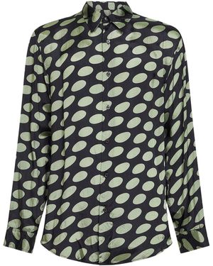 Dries Van Noten Cupro Soft Ellipses-Printed Shirt - Black