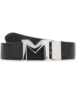 Montblanc Leather Reversible Belt - Black
