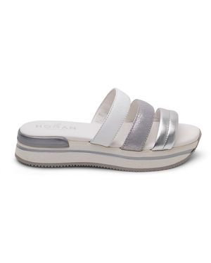Hogan Metallic-Strap Sandals - Black