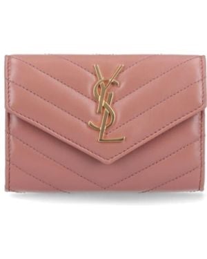 Saint Laurent Cassandre Wallet - Pink