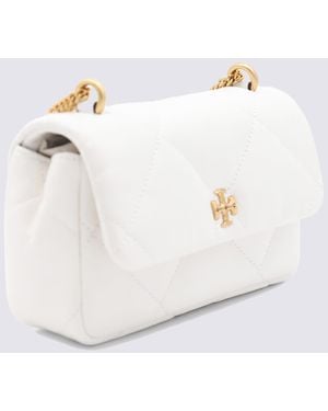 Tory Burch Leather Kira Diamond Quilt Shoulder Bag - White