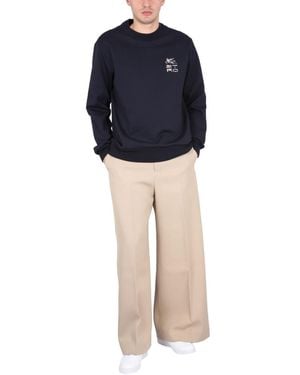 Etro Crewneck Sweatshirt Cotton Polyester Sweatshirts - Blue