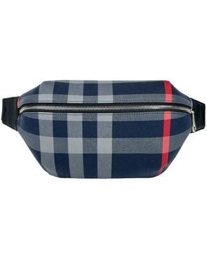 Burberry Medium Check Sonny Fanny Belt Bag - Blue