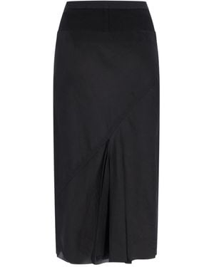 Rick Owens Cupro Midi Skirt - Black